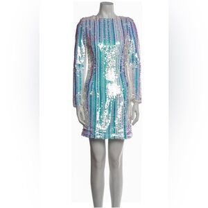 NEW NWOT Elliatt Blondie Sequin Long Sleeve Dress - Blue and Purple